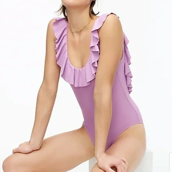 New J Crew Ruffle One Piece Swimsuit - Picture 1 of 5